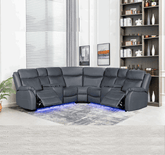 Chicago Led Console Electric Recliner Grey Corner Sofa 5 seater corner recliner sofa with led lights